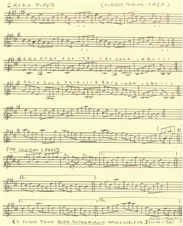 Alex Sutherland scordatura setting in A